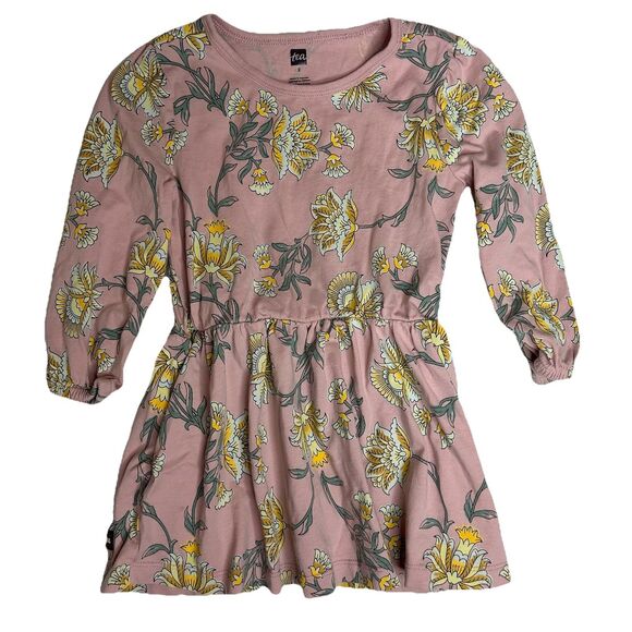 Tea 2T Girls Toddler Dress A Line Pink Floral - Picture 1 of 2